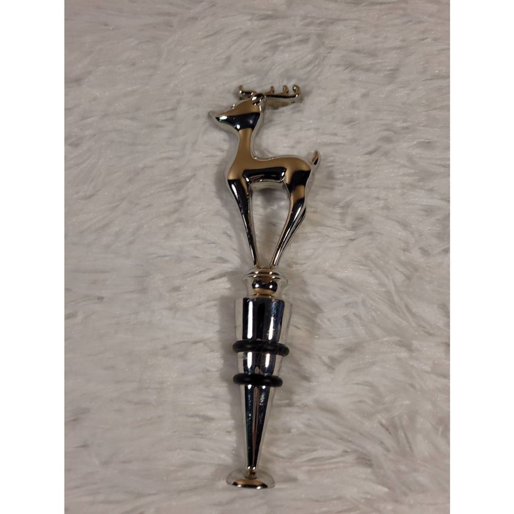 Mud Pie 'Tis The Season Metal Deer Bottle Topper